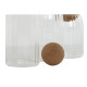 Set de 3 Botes Home ESPRIT Transparente Corcho Vidrio de Borosilicato 1 L 3 Piezas