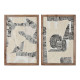 Cuadro Home ESPRIT Blanco Gris Abstracto Urbano 43 x 3 x 63 cm (2 Unidades)