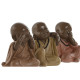 Figura Decorativa Home ESPRIT Naranja Coral Lima Resina Monje Oriental 8,5 x 7 x 9,7 cm (3 Unidades)
