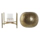 Candleholder Home ESPRIT Golden Metal Crystal 29 x 29 x 26,5 cm
