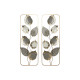 Decoración de Pared Home ESPRIT Gris Dorado Moderno Flor 31 x 2,5 x 89,5 cm (2 Unidades)