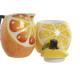 Lechera y azucarero Home ESPRIT Amarillo Naranja Gres 12 x 8,4 x 11 cm 2 Piezas (12 Unidades)