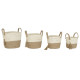 Basket set Home ESPRIT Natural Light brown Jute Modern 40 x 40 x 41 cm