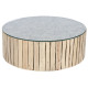 Mesa de Centro Home ESPRIT Natural Cristal Madera de eucalipto 90 x 90 x 30 cm