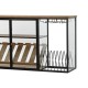 Bottle rack Home ESPRIT Black Natural Wood Metal Crystal 102 x 32 x 60 cm