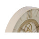 Reloj de Pared Home ESPRIT Blanco Beige Dorado Cristal Hierro 60 x 8 x 60 cm 59,5 x 8,5 x 59,5 cm