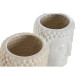 Macetero Home ESPRIT Blanco Beige Cerámica 14 x 14 x 20 cm (2 Unidades)
