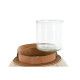 Portavelas Home ESPRIT Blanco Natural Madera Cristal 37 x 37 x 56 cm