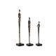 Figura Decorativa Home ESPRIT Negro Gris oscuro Moderno Personas 11,5 x 11,5 x 70 cm