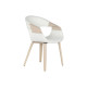 Silla de Comedor Home ESPRIT Blanco Poliéster Madera 55,5 x 67,5 x 80,5 cm