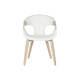 Silla de Comedor Home ESPRIT Blanco Poliéster Madera 55,5 x 67,5 x 80,5 cm