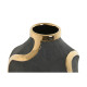 Vase Home ESPRIT Grey Golden Stoneware Abstract Modern 19 x 19 x 45 cm