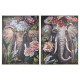 Painting Home ESPRIT polystyrene Canvas Elephant Colonial 92 x 4,5 x 122 cm (2 Units)