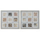 Cuadro Home ESPRIT Marrón Beige Poliestireno Lienzo A cuadros Urbano 82 x 5 x 82 cm (2 Unidades)