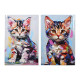 Painting Home ESPRIT Canvas MDF Wood Cat Urban Lacquered 40 x 1,8 x 60 cm (2 Units)
