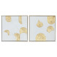 Cuadro Home ESPRIT Blanco Dorado Poliestireno Lienzo Moderno 42 x 4 x 42 cm (2 Unidades)