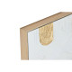 Cuadro Home ESPRIT Blanco Dorado Poliestireno Lienzo Moderno 42 x 4 x 42 cm (2 Unidades)