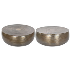Mesa de Centro Home ESPRIT Dorado Aluminio 120 x 120 x 45 cm