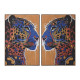 Cuadro Home ESPRIT Leopardo Urbano 80 x 4,5 x 120 cm (2 Unidades)