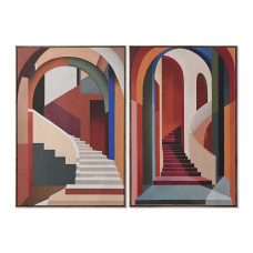 Painting Home ESPRIT Abstract Urban 80 x 4,5 x 120 cm (2 Units)