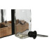 Set para Aliñar Home ESPRIT Negro Natural Cristal Madera de acacia 180 ml 15 x 7 x 28 cm
