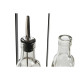 Set para Aliñar Home ESPRIT Negro Natural Cristal Madera de acacia 180 ml 15 x 7 x 28 cm