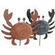 Figura Decorativa Home ESPRIT Azul Rojo Natural Cangrejo 17,5 x 6 x 29 cm (2 Unidades)