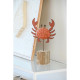 Figura Decorativa Home ESPRIT Azul Rojo Natural Cangrejo 17,5 x 6 x 29 cm (2 Unidades)
