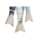 Decoración Colgante Home ESPRIT Azul Blanco Natural Peces 5 x 5 x 20 cm (2 Unidades)