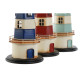 Figura Decorativa Home ESPRIT Rojo Crema Azul cielo Azul marino 13 x 13 x 32 cm (3 Unidades) Faro