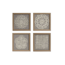 Set of 4 pictures Home ESPRIT Modern 22 x 2 x 22 cm (4 Pieces)