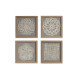 Set of 4 pictures Home ESPRIT Modern 22 x 2 x 22 cm (4 Pieces)
