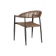 Chair Home ESPRIT Brown Black Aluminium Rattan 56 x 60 x 78 cm