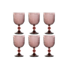 Set de Copas Home ESPRIT Rosa Cristal 325 ml (6 Unidades)