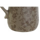 Jug Home ESPRIT Brown Green Stoneware Leaf of a plant Shabby Chic