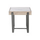 Mesa auxiliar Home ESPRIT Blanco Gris Natural Metal 50 x 50 x 50 cm