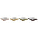 Servilletero DKD Home Decor Verde Mostaza Marrón oscuro Metal Aluminio Madera MDF 18 x 18 x 4 cm (4 Unidades)