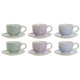 Juego de Tazas de Café DKD Home Decor Azul Blanco Verde Lila Metal Dolomita 180 ml