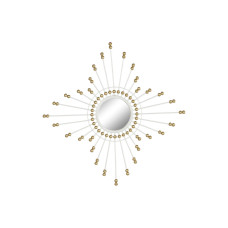 Wall mirror Home ESPRIT White Golden 80 x 2,5 x 80 cm