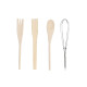 Bote para Utensilios de Cocina DKD Home Decor Azul Metal Blanco Dolomita Madera MDF 12 x 12 x 25 cm (3 Unidades)