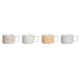 Piece Coffee Cup Set DKD Home Decor Yellow Blue White Red Metal Bamboo Dolomite 260 ml 4 Pieces