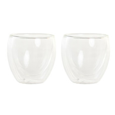 Set of glasses DKD Home Decor Transparent Crystal Borosilicate Glass 100 ml 2 Pieces