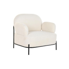 Butaca DKD Home Decor 86 x 74 x 77 cm Negro Metal Blanco