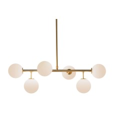 Lámpara de Techo DKD Home Decor 83 x 36 x 36 cm Cristal Dorado Metal Blanco
