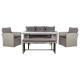 Conjunto de Mesa con 3 Sillones DKD Home Decor Marrón ratán sintético (177 x 72 x 80 cm)