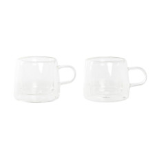 Juego de Tazas de Café DKD Home Decor Cristal Transparente Vidrio de Borosilicato (80 ml)