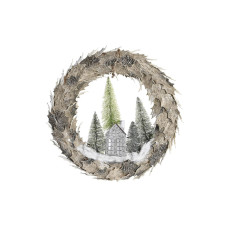 Guirnalda de Navidad DKD Home Decor Luz LED Casas 46 x 7,5 x 46 cm