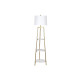 Lámpara de Pie DKD Home Decor Dorado Metal Poliéster Blanco 50 W Madera MDF (41 x 41 x 156 cm)