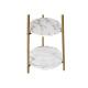 Lámpara de Pie DKD Home Decor Dorado Metal Poliéster Blanco 50 W Madera MDF (41 x 41 x 156 cm)