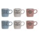 Juego de Tazas de Café DKD Home Decor Frases originales 6 Unidades Multicolor Gres